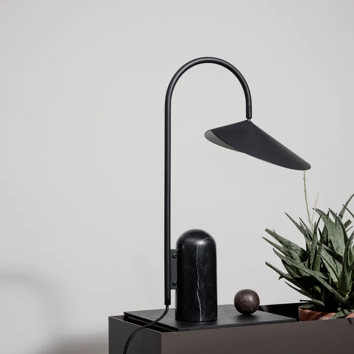 Arum table lamp in black by Ferm Living on the Plant Box 