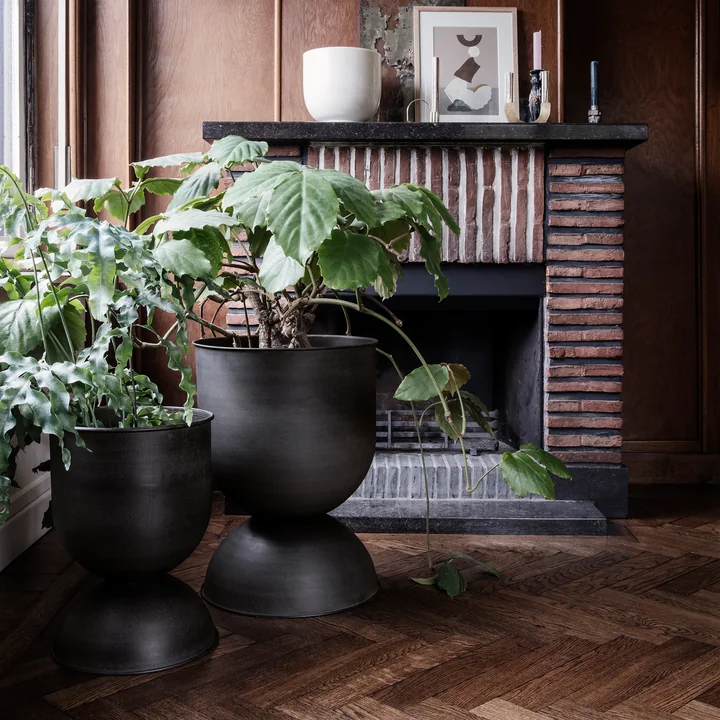 Hourglass Flower pot from Ferm Living in living room