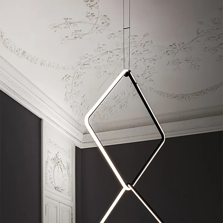 Arrangements LED Pendant luminaire, square / large, matt black (incl. canopy) from Flos in room