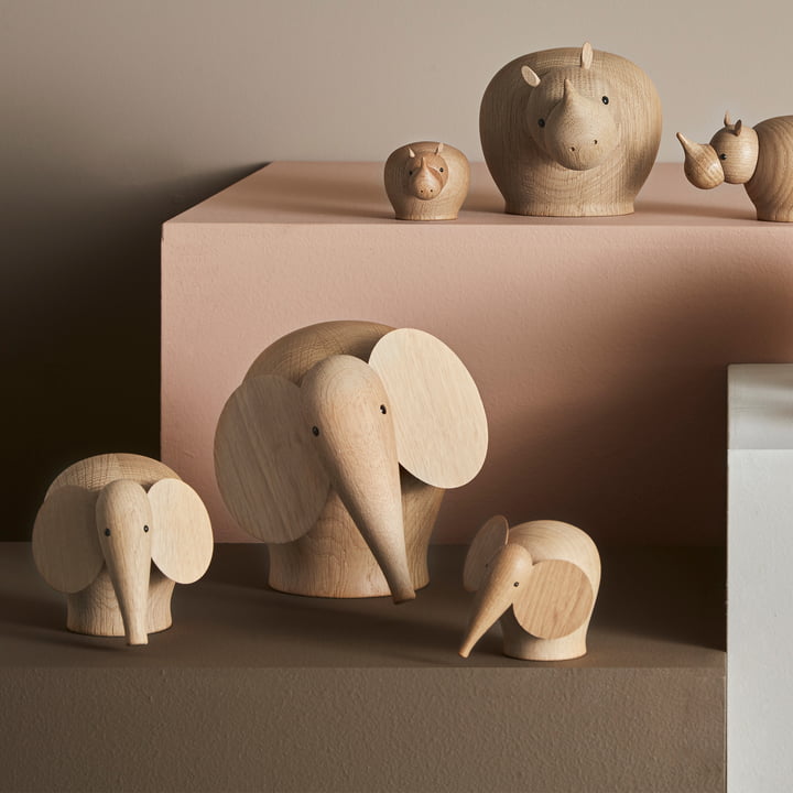 Nunu Elephants from Woud oak wood