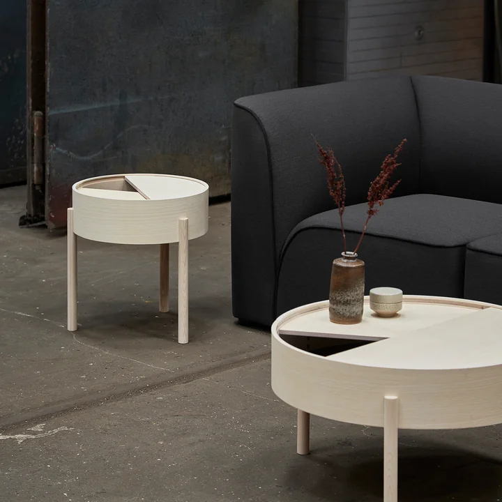 Arc Coffee table from Woud in ash clear lacquered