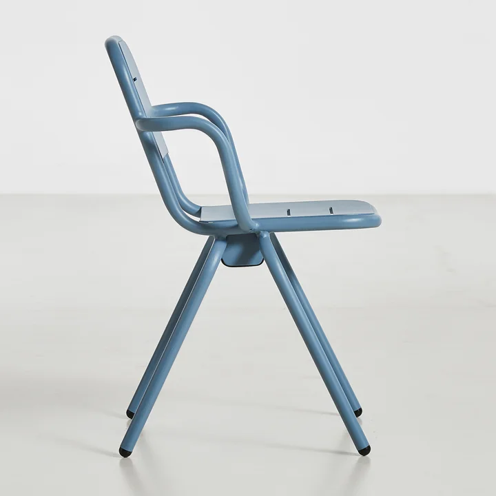 Ray Café Armchair by Woud in blue