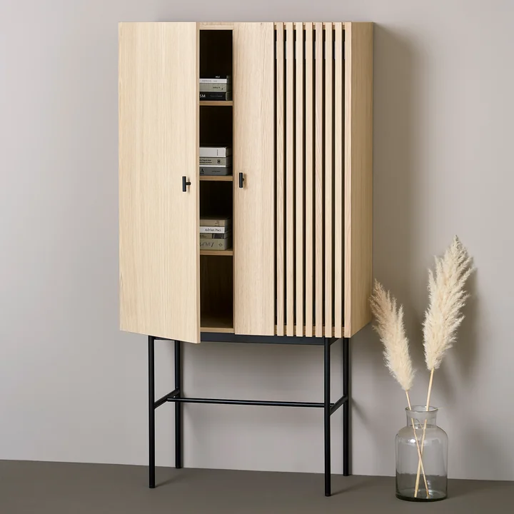 Array Highboard 80 cm in oak from Woud in the living room ambience