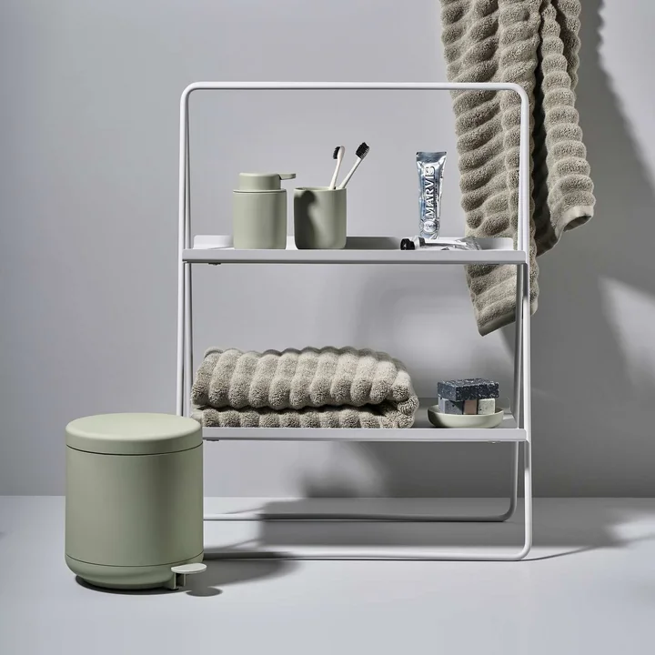 A-Table in soft grey from Zone Denmark in the bathroom