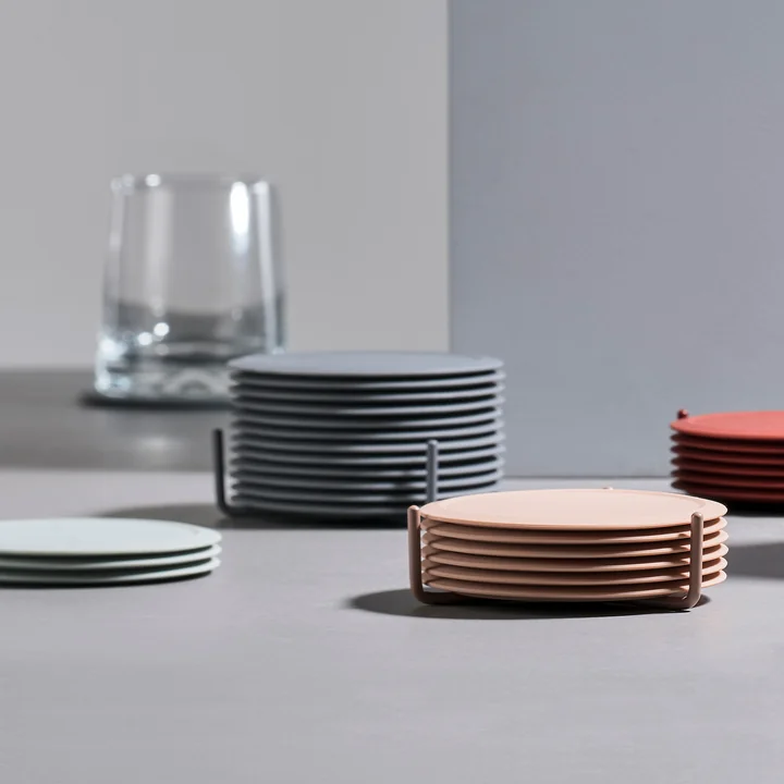 Glass coaster from Zone Denmark on the table