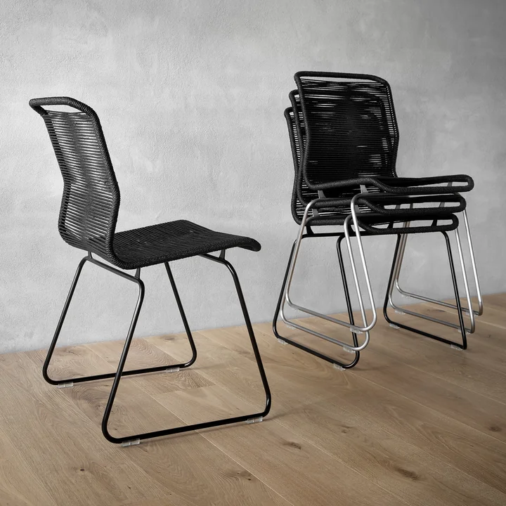 Panton One chair by Montana in paper cord black