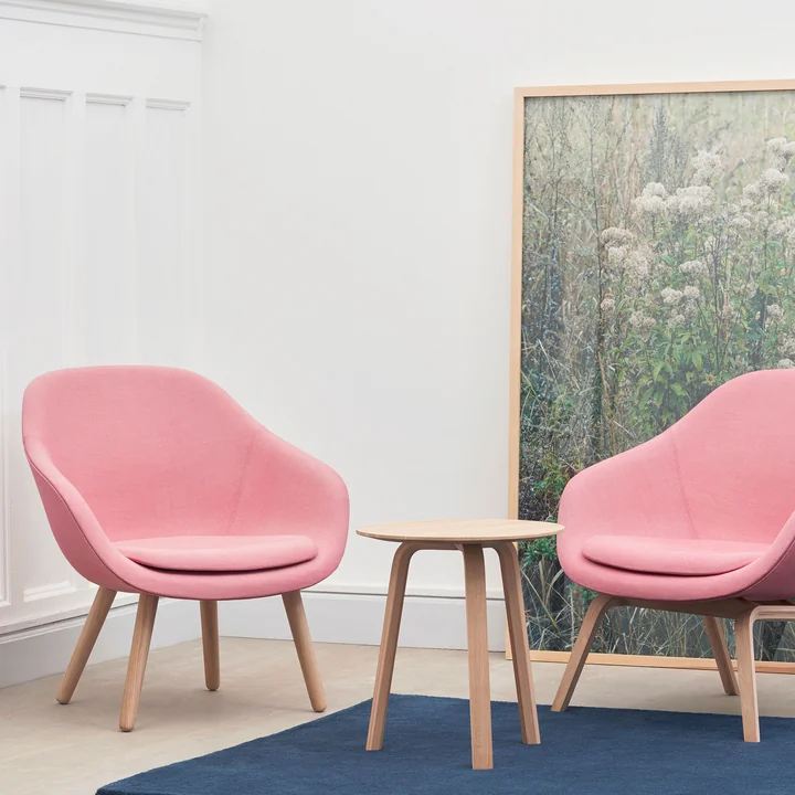 Bella side table with About A Lounge Chair AAL 82 from HAY