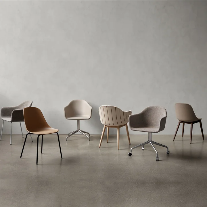 Harbour Dining Chairs from Audo with different bases