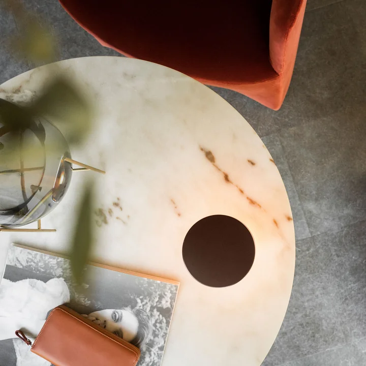 Harbour Column bistro table from Audo in mood lighting