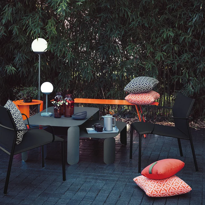 Lorette outdoor cushion with Mooom lamp from Fermob