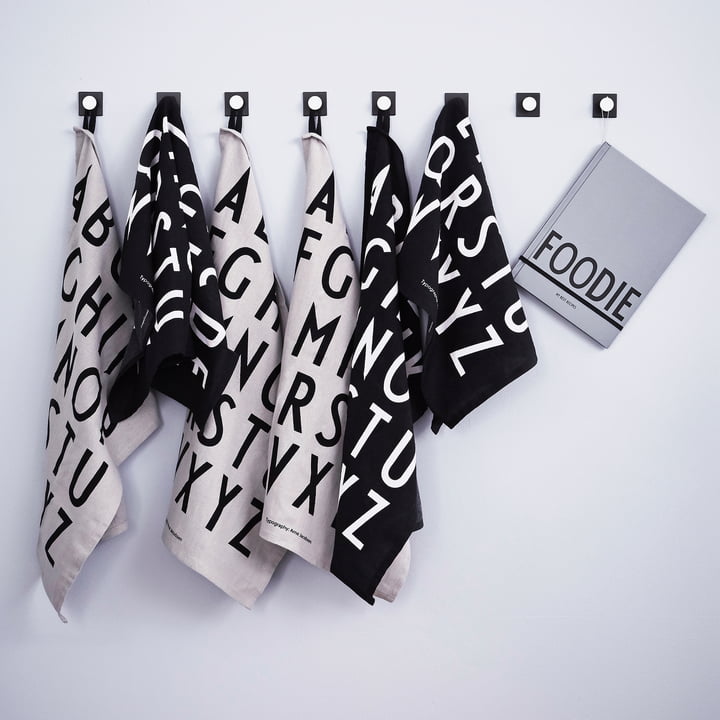 Classic Tea towels from Design Letters on the hook