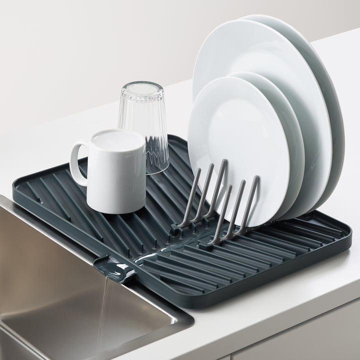 Joseph Joseph Extend Steel Expandable dish rack with draining spout - Gray