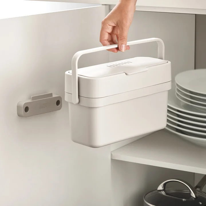 Compo 4 organic waste bin incl. holder by Joseph Joseph in grey