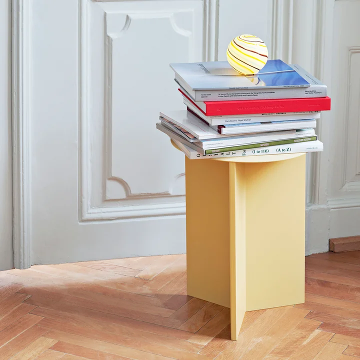 Slit Table High Ø 35 x 47 cm from HAY in light yellow