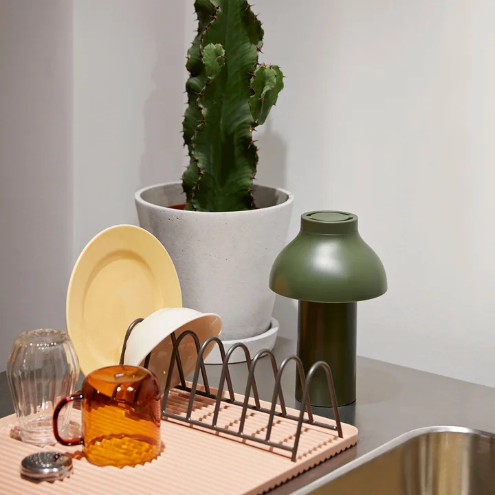 PC Portable LED Luminaire from HAY in olive (RAL 6003)