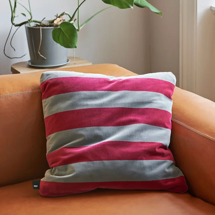 Soft Stripe cushion and Mags Soft sofa from HAY