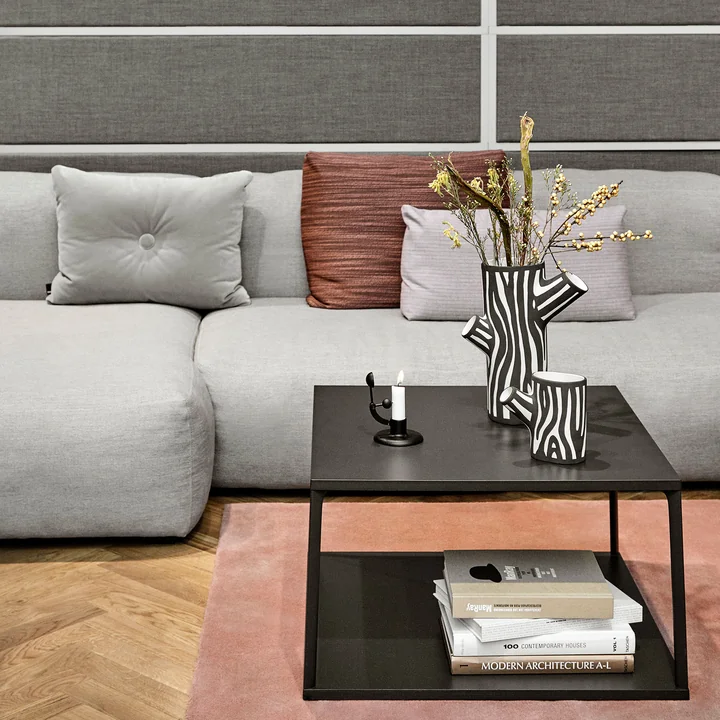 Mags Soft Sofa with Eiffel Coffee Table and Tree Trunk vases from HAY