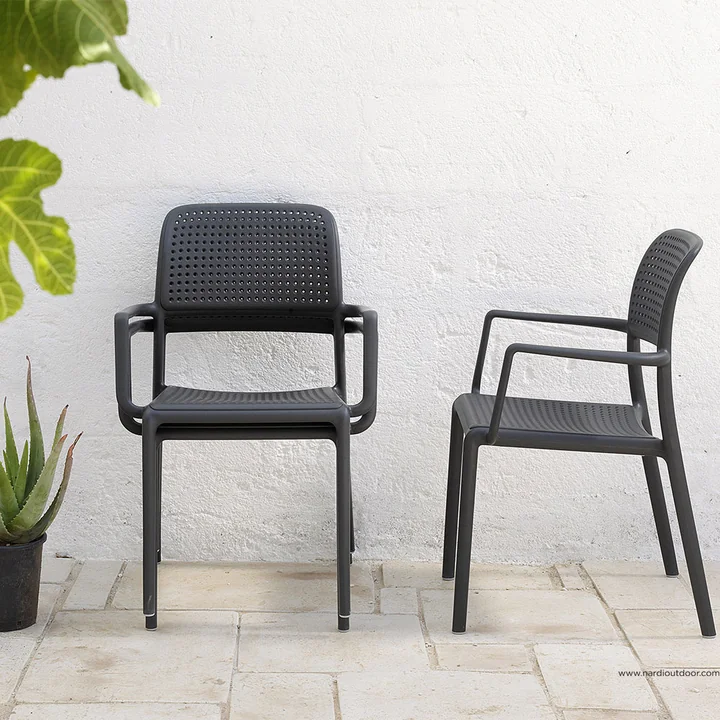 Bora Armchair from Nardi in the front and side view - stacked