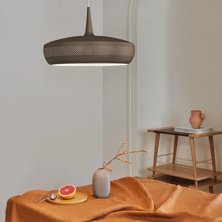 Clava Dine Earth Colours lampshade, Ø 43 x H 28 cm in umbraun from Umage above the table