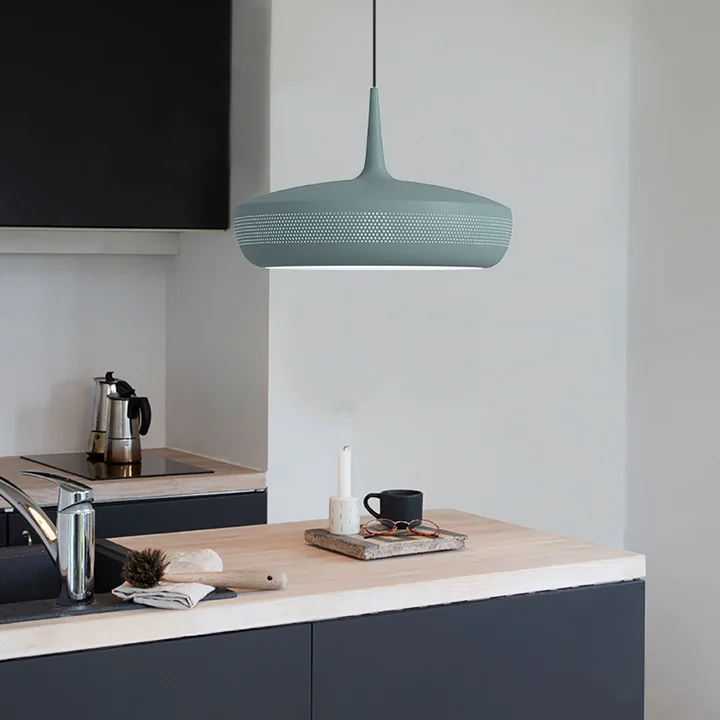 Clava Dine Earth Colours lampshade, Ø 43 x H 28 cm in slate grey from Umage above the kitchenette