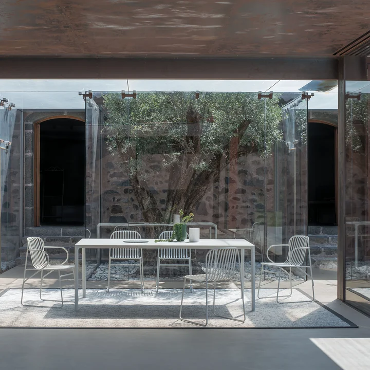 Riviera chair and table by Emu on the terrace 