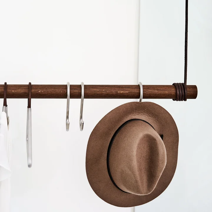 Swing Hanging wardrobe M (80 cm) from Lind DNA in smoked oak / brown