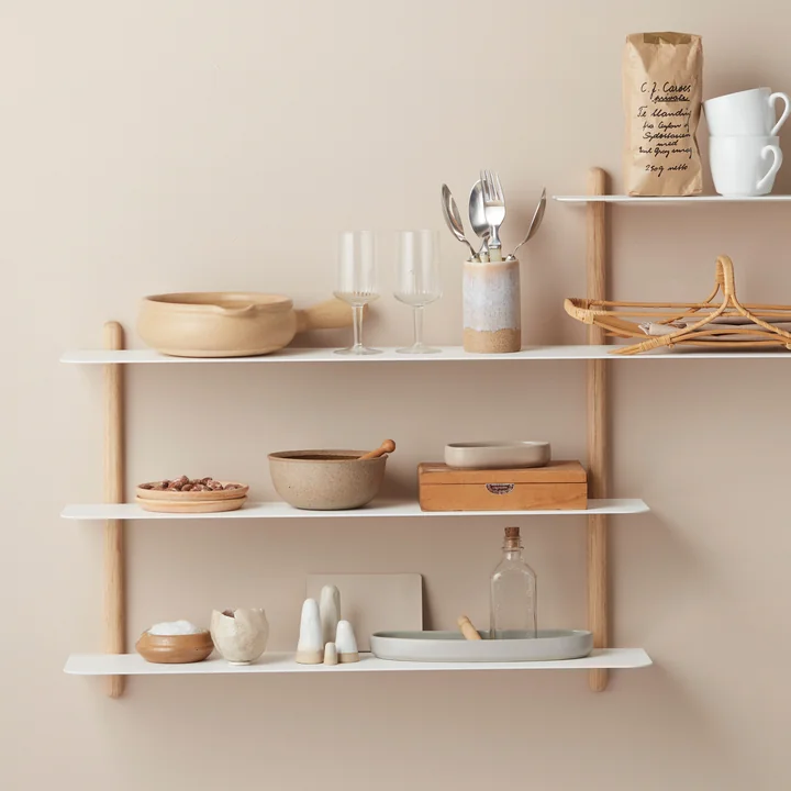 Nivo Wall shelf B in light oak / white from Gejst in the kitchen