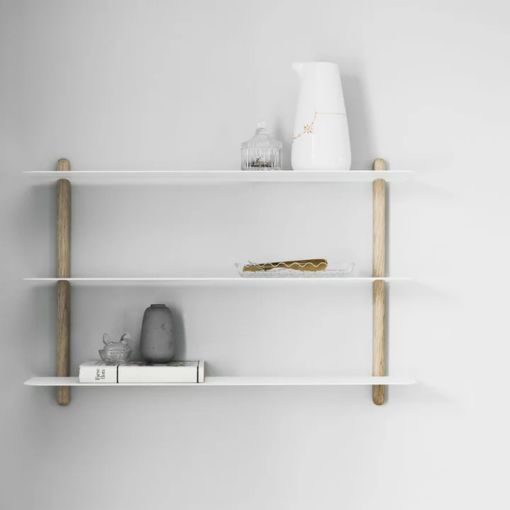 Nivo Wall shelf A in light oak / white from Gejst