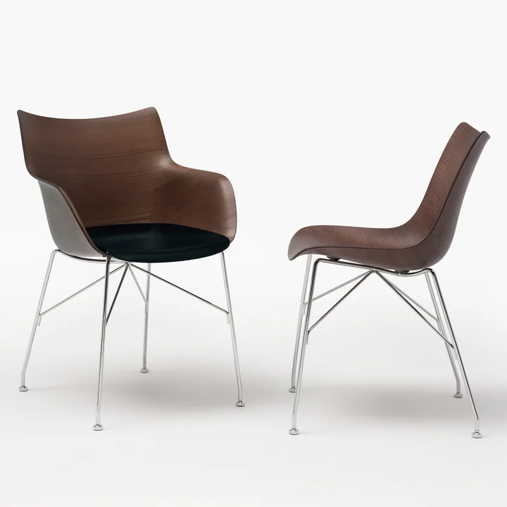 P/Wood chair and Q/Wood armchair by Kartell