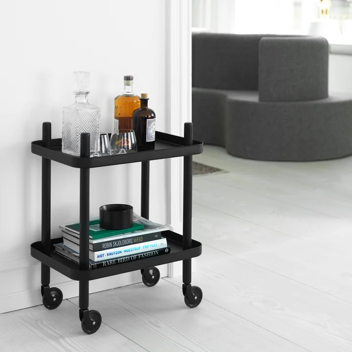 Block Side Trolley in black by Normann Copenhagen