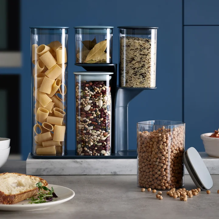 Podium Storage bin set with stand 5 pieces from Joseph Joseph in ocean / sky