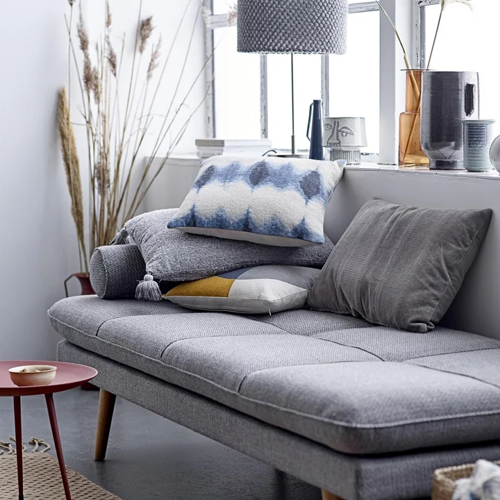 Cotton cushion, planter and glass vase from Bloomingville