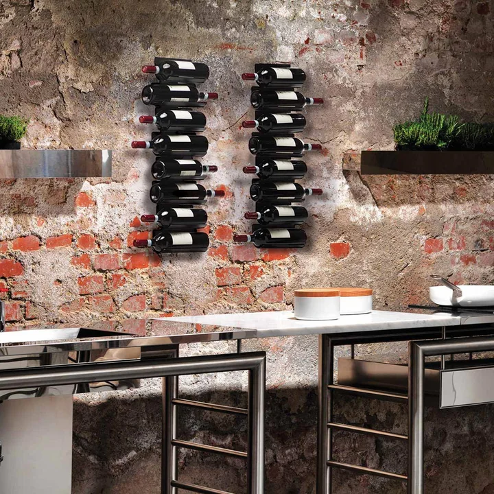 Ptolomeo Vino wall shelf by Opinion Ciatti in the restaurant