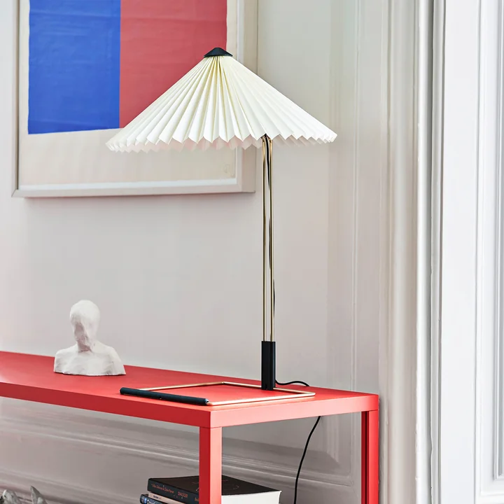 Matin LED table lamp L, white from HAY on the sideboard