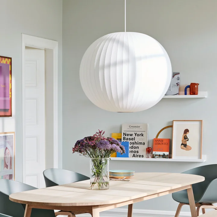 Nelson Ball Bubble Pendant L, Ø 68 x H 5 9. 5 cm, off white by HAY