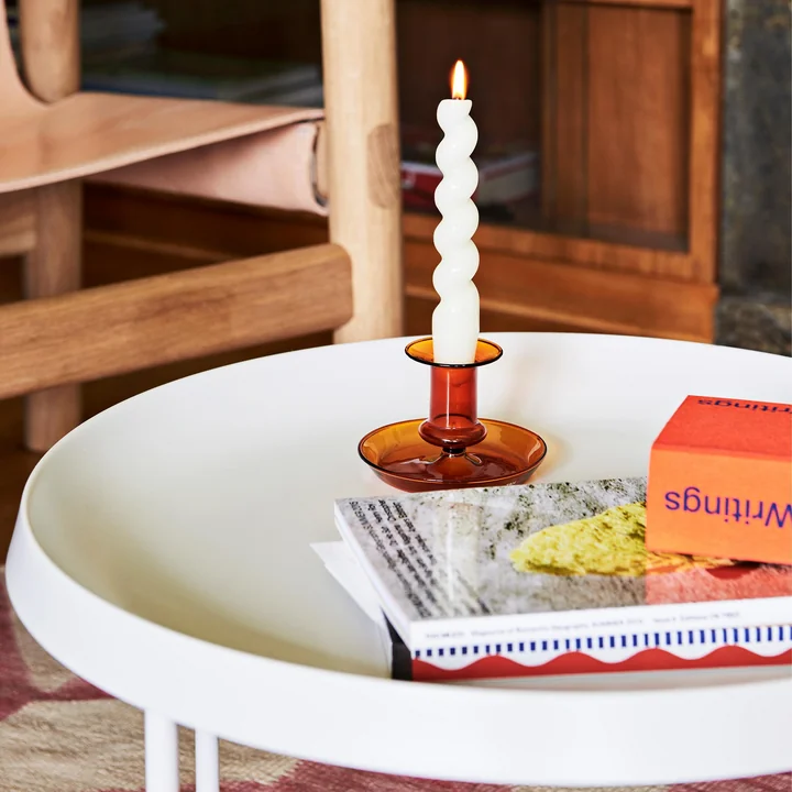 Flare Candle holder from HAY on the side table