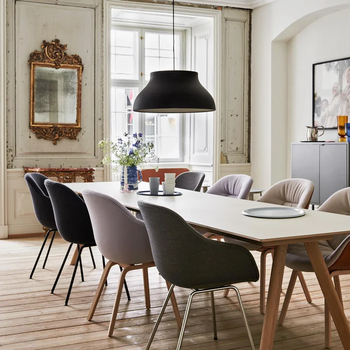 PC pendant luminaire from HAY above the dining table