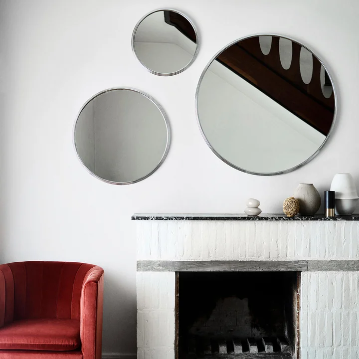 Sillon wall mirror from & tradition in different sizes on the wall