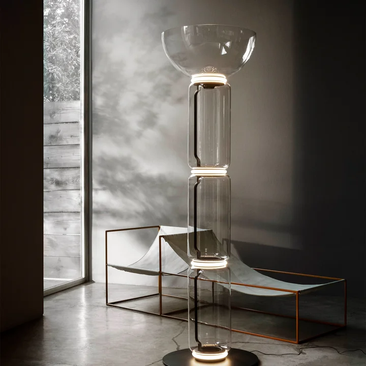 Noctambule LED Floor Lamp F3 High Cylinder and Bowl by Flos
