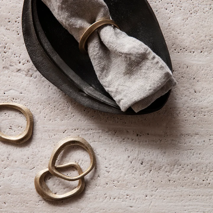 Flow napkin rings and Forest decorative tray by Ferm Living