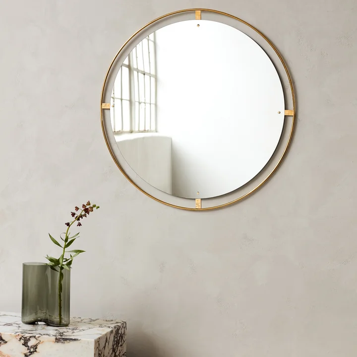 Nimbus mirror Ø 110 cm, polished brass from Audo