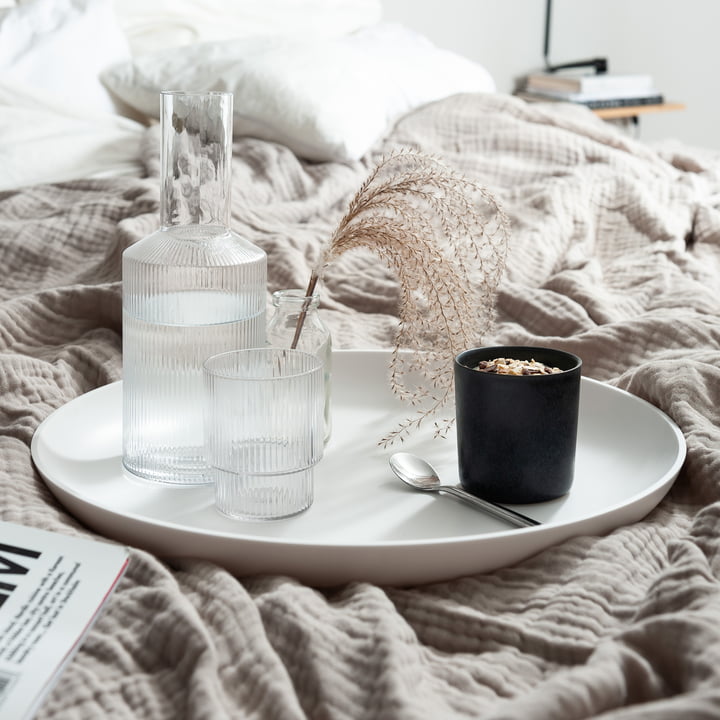 Decorative tray instead of side table