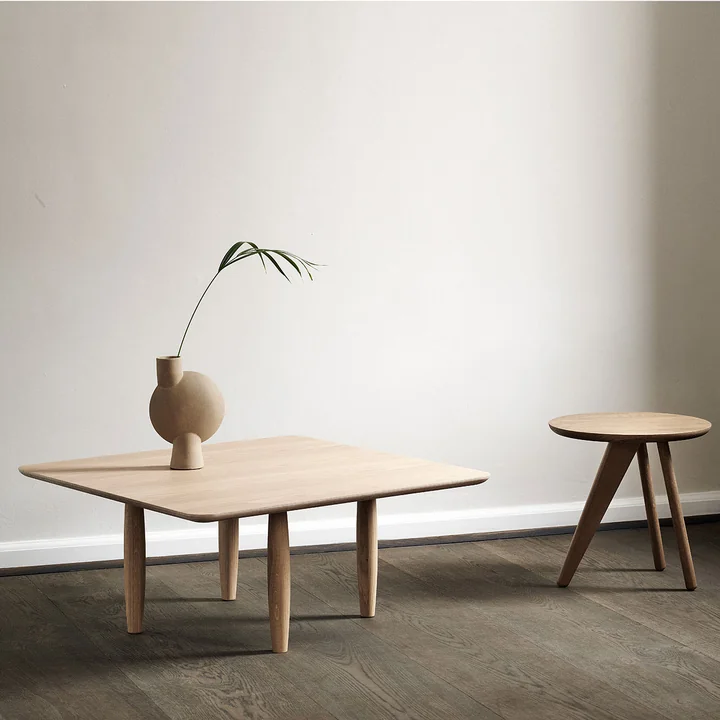 Oku coffee table and Fin side table by Norr11