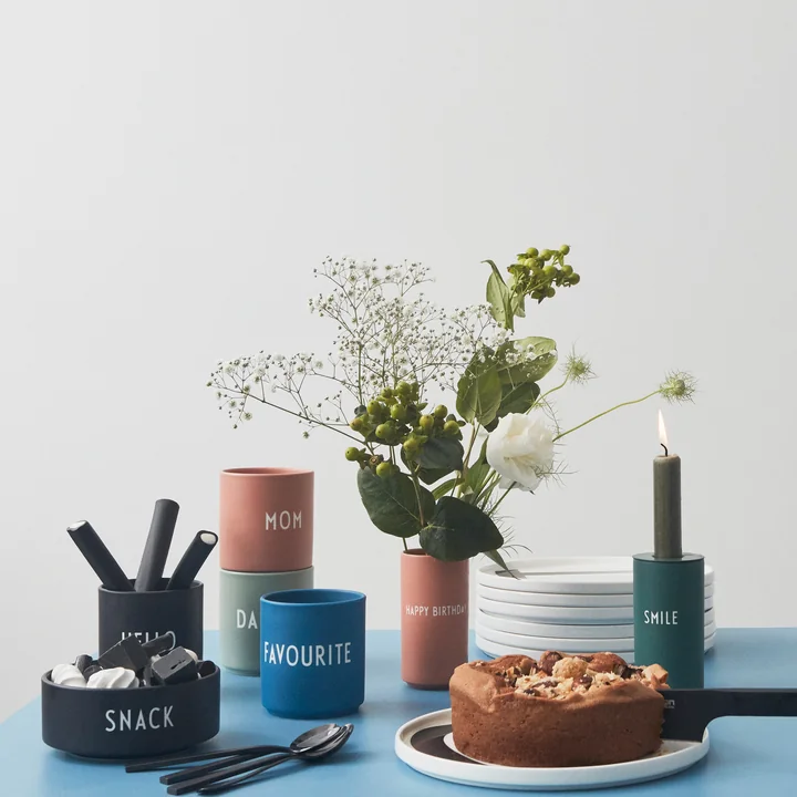 AJ Favourite Porcelain vases, mugs and snack bowl from Design Letters