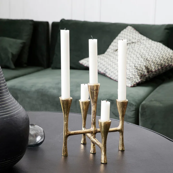 Tristy candle holder, brass by House Doctor