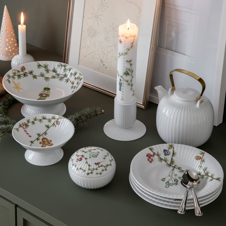 Hammershøi Bonbonniere Christmas by Kähler Design in white with decoration