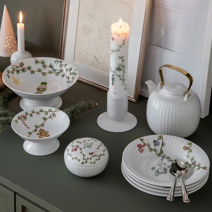 Hammershøi Bonbonniere Christmas by Kähler Design in white with decoration