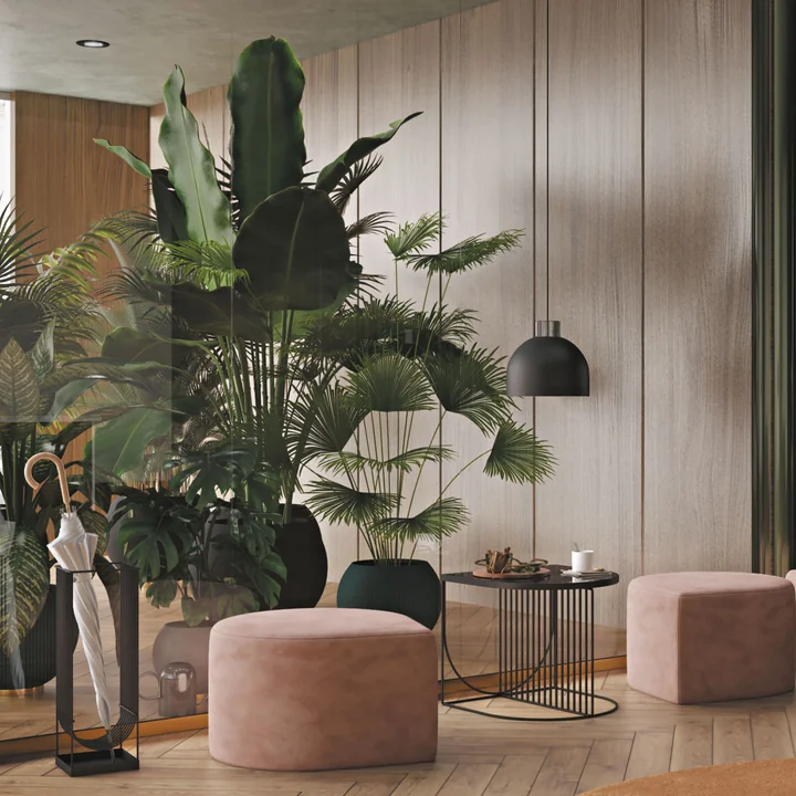 Sino Side Table and Curva Umbrella Stand by AYTM