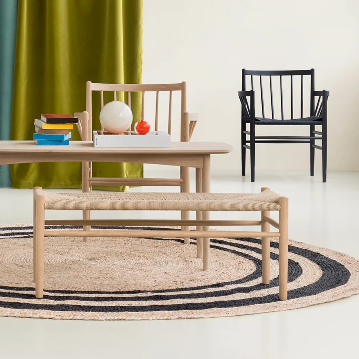 J81 Armchair with bench and table by FDB Møbler