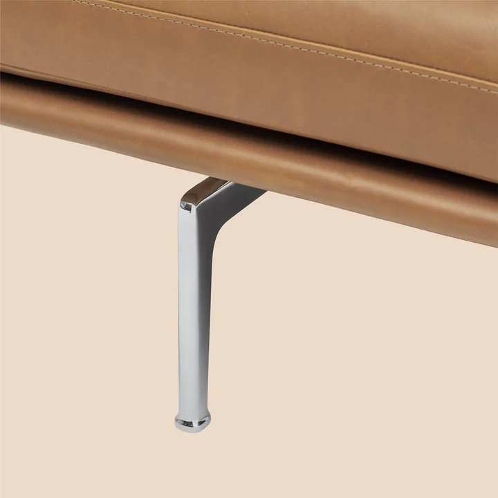 Outline Sofa 3-seater from Muuto in cognac Refine Leather / polished aluminum